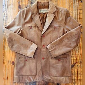 🔥HOST PICK 🐮COLUMBIA vintage leather jacket for men